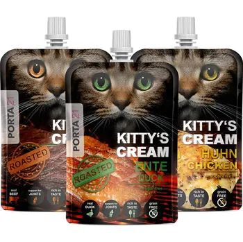 Pamlsek pro kočku 9x90g Porta 21 Kitty's Cream Farm míchané balení
