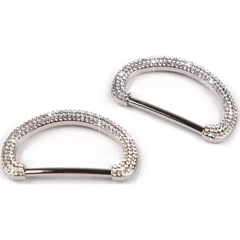 Designová spona s broušenými kamínky, průvlek 30 mm, malé, crystal