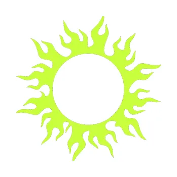 Polep vozidla Tetování 116 slunce s plameny (27 - limetová) SAMOLEPKA NA AUTO, NÁLEPKA, FÓLIE, POLEP, TUNING, VLASTNÍ TEXT, TISK, AUTOSAMOLEPKY.cz, POLEPY, OBRÁZEK, LOGO, 3D STICKERS