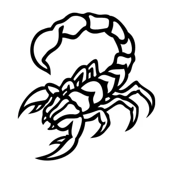 Polep vozidla Štír 019 levá (01 - černá) SAMOLEPKA NA AUTO, NÁLEPKA, FÓLIE, POLEP, TUNING, VLASTNÍ TEXT, TISK, AUTOSAMOLEPKY.cz, POLEPY, OBRÁZEK, LOGO, 3D STICKERS