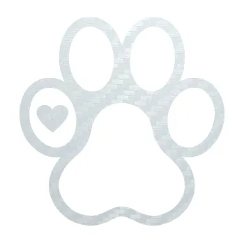 samolepka Tlapka 011 levá se srdíčkem (51 - 3D karbon bílý) SAMOLEPKA NA AUTO, NÁLEPKA, FÓLIE, POLEP, TUNING, VLASTNÍ TEXT, TISK, AUTOSAMOLEPKY.cz, POLEPY, OBRÁZEK, LOGO, 3D STICKERS