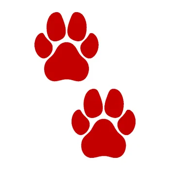 samolepka Tlapky 008 (18 - tmavě červená) SAMOLEPKA NA AUTO, NÁLEPKA, FÓLIE, POLEP, TUNING, VLASTNÍ TEXT, TISK, AUTOSAMOLEPKY.cz, POLEPY, OBRÁZEK, LOGO, 3D STICKERS