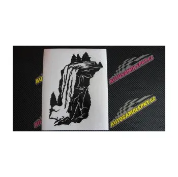 Samolepící dekorace SAMOLEPKA Vodopád levá krajina (17 - šedá) NA AUTO, NÁLEPKA, FÓLIE, POLEP, TUNING, VLASTNÍ TEXT, TISK, AUTOSAMOLEPKY.cz, POLEPY, OBRÁZEK, LOGO, SAMOLEPKY