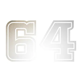 Polep vozidla Startovní číslo 64 typ 5 (82 - odrazková reflexní bílá) SAMOLEPKA NA AUTO, NÁLEPKA, FÓLIE, POLEP, TUNING, VLASTNÍ TEXT, TISK, AUTOSAMOLEPKY.cz, POLEPY, OBRÁZEK, LOGO, 3D STICKERS