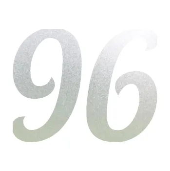 Polep vozidla SAMOLEPKA Startovní číslo 96 typ 3 (60 - pískované sklo) NA AUTO, NÁLEPKA, FÓLIE, POLEP, TUNING, VLASTNÍ TEXT, TISK, AUTOSAMOLEPKY.cz, POLEPY, OBRÁZEK, LOGO, SAMOLEPKY