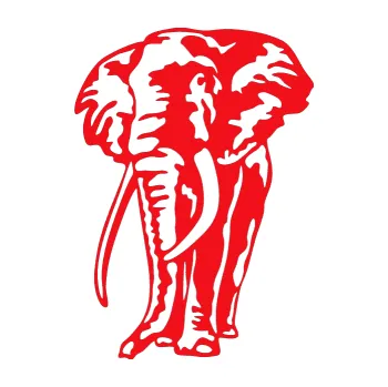 Samolepící dekorace SAMOLEPKA Slon 025 levá (10 - červená) NA AUTO, NÁLEPKA, FÓLIE, POLEP, TUNING, VLASTNÍ TEXT, TISK, AUTOSAMOLEPKY.cz, POLEPY, OBRÁZEK, LOGO, SAMOLEPKY