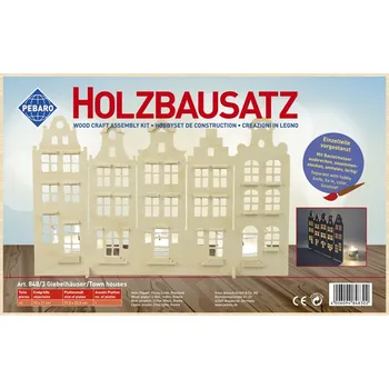 ostatní stavebnice Pebaro - stavebnice dřevěná - domky se štíty