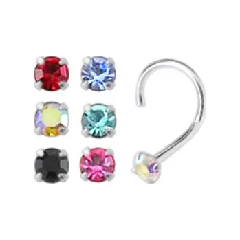 Piercing Šperky4U Stříbrný piercing do nosu, 2 mm zirkon - N01133-Q