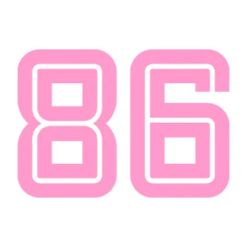 Polep vozidla Startovní číslo 86 typ 7 (24 - světle růžová) SAMOLEPKA NA AUTO, NÁLEPKA, FÓLIE, POLEP, TUNING, VLASTNÍ TEXT, TISK, AUTOSAMOLEPKY.cz, POLEPY, OBRÁZEK, LOGO, 3D STICKERS