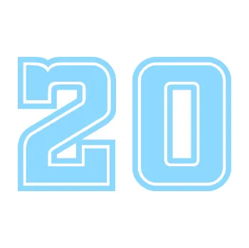 Polep vozidla Startovní číslo 20 typ 5 (03 - světle modrá) SAMOLEPKA NA AUTO, NÁLEPKA, FÓLIE, POLEP, TUNING, VLASTNÍ TEXT, TISK, AUTOSAMOLEPKY.cz, POLEPY, OBRÁZEK, LOGO, 3D STICKERS