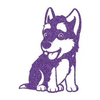 Polep vozidla SAMOLEPKA Pes 195 pravá Husky štěňátko (87 - Ultra Metalic fialová) NA AUTO, NÁLEPKA, FÓLIE, POLEP, TUNING, VLASTNÍ TEXT, TISK, AUTOSAMOLEPKY.cz, POLEPY, OBRÁZEK, LOGO, SAMOLEPKY