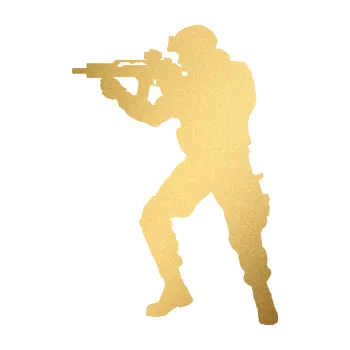 Samolepící dekorace Voják 011 levá (43 - zlatá metalíza) SAMOLEPKA NA AUTO, NÁLEPKA, FÓLIE, POLEP, TUNING, VLASTNÍ TEXT, TISK, AUTOSAMOLEPKY.cz, POLEPY, OBRÁZEK, LOGO, 3D STICKERS