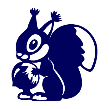 Samolepící dekorace SAMOLEPKA Veverka 003 levá s oříškem (23 - tmavě modrá) NA AUTO, NÁLEPKA, FÓLIE, POLEP, TUNING, VLASTNÍ TEXT, TISK, AUTOSAMOLEPKY.cz, POLEPY, OBRÁZEK, LOGO, SAMOLEPKY