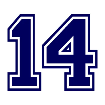 Polep vozidla Startovní číslo 14 typ 4 (23 - tmavě modrá) SAMOLEPKA NA AUTO, NÁLEPKA, FÓLIE, POLEP, TUNING, VLASTNÍ TEXT, TISK, AUTOSAMOLEPKY.cz, POLEPY, OBRÁZEK, LOGO, 3D STICKERS