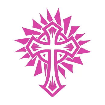 Polep vozidla Tetování 118 kříž (16 - růžová) SAMOLEPKA NA AUTO, NÁLEPKA, FÓLIE, POLEP, TUNING, VLASTNÍ TEXT, TISK, AUTOSAMOLEPKY.cz, POLEPY, OBRÁZEK, LOGO, 3D STICKERS