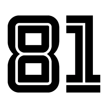 Polep vozidla Startovní číslo 81 typ 7 (01 - černá) SAMOLEPKA NA AUTO, NÁLEPKA, FÓLIE, POLEP, TUNING, VLASTNÍ TEXT, TISK, AUTOSAMOLEPKY.cz, POLEPY, OBRÁZEK, LOGO, 3D STICKERS