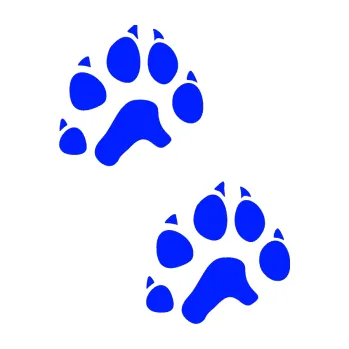 samolepka Tlapky 003 (19 - modrá dynamic) SAMOLEPKA NA AUTO, NÁLEPKA, FÓLIE, POLEP, TUNING, VLASTNÍ TEXT, TISK, AUTOSAMOLEPKY.cz, POLEPY, OBRÁZEK, LOGO, 3D STICKERS