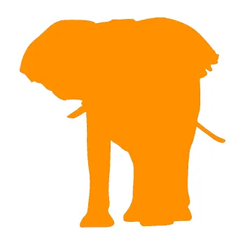 Samolepící dekorace Slon 012 levá (06 - oranžová) SAMOLEPKA NA AUTO, NÁLEPKA, FÓLIE, POLEP, TUNING, VLASTNÍ TEXT, TISK, AUTOSAMOLEPKY.cz, POLEPY, OBRÁZEK, LOGO, 3D STICKERS