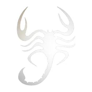 Polep vozidla SAMOLEPKA Štír 002 levá (82 - odrazková reflexní bílá) NA AUTO, NÁLEPKA, FÓLIE, POLEP, TUNING, VLASTNÍ TEXT, TISK, AUTOSAMOLEPKY.cz, POLEPY, OBRÁZEK, LOGO, SAMOLEPKY