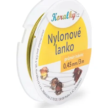 Korálek Nylonové lanko 0,45 mm/3m žlutozelené č. 8