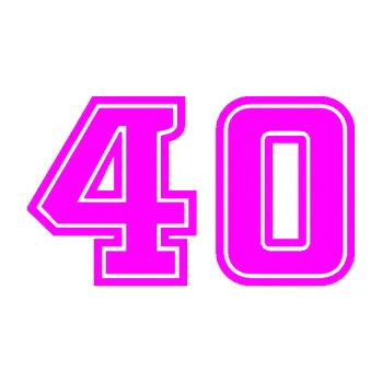 Polep vozidla Startovní číslo 40 typ 5 (72 - Fluorescentní růžová) SAMOLEPKA NA AUTO, NÁLEPKA, FÓLIE, POLEP, TUNING, VLASTNÍ TEXT, TISK, AUTOSAMOLEPKY.cz, POLEPY, OBRÁZEK, LOGO, 3D STICKERS