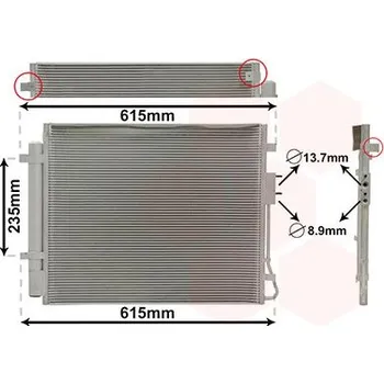 Klimatizace automobilu Kondenzátor, klimatizace VAN WEZEL 82015708