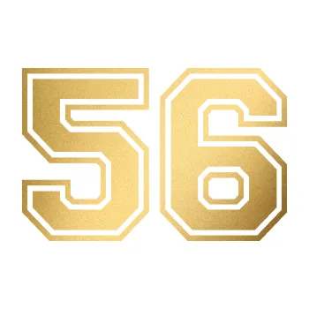 Polep vozidla Startovní číslo 56 typ 4 (43 - zlatá metalíza) SAMOLEPKA NA AUTO, NÁLEPKA, FÓLIE, POLEP, TUNING, VLASTNÍ TEXT, TISK, AUTOSAMOLEPKY.cz, POLEPY, OBRÁZEK, LOGO, 3D STICKERS