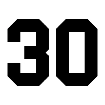 Polep vozidla Startovní číslo 30 (01 - černá) SAMOLEPKA NA AUTO, NÁLEPKA, FÓLIE, POLEP, TUNING, VLASTNÍ TEXT, TISK, AUTOSAMOLEPKY.cz, POLEPY, OBRÁZEK, LOGO, 3D STICKERS