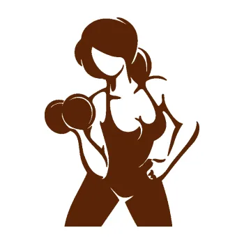 Polep vozidla Fitness 001 levá posilování s činkou (15 - hnědá) SAMOLEPKA NA AUTO, NÁLEPKA, FÓLIE, POLEP, TUNING, VLASTNÍ TEXT, TISK, AUTOSAMOLEPKY.cz, POLEPY, OBRÁZEK, LOGO, 3D STICKERS