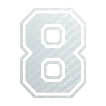 Polep vozidla SAMOLEPKA Startovní číslo 8 typ 4 (51 - 3D karbon bílý) NA AUTO, NÁLEPKA, FÓLIE, POLEP, TUNING, VLASTNÍ TEXT, TISK, AUTOSAMOLEPKY.cz, POLEPY, OBRÁZEK, LOGO, SAMOLEPKY