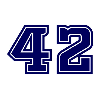 Polep vozidla Startovní číslo 42 typ 5 (23 - tmavě modrá) SAMOLEPKA NA AUTO, NÁLEPKA, FÓLIE, POLEP, TUNING, VLASTNÍ TEXT, TISK, AUTOSAMOLEPKY.cz, POLEPY, OBRÁZEK, LOGO, 3D STICKERS