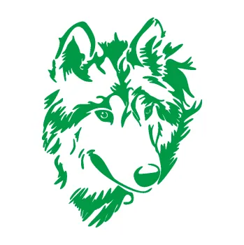 Polep vozidla Vlk 009 pravá hlava (12 - zelená) SAMOLEPKA NA AUTO, NÁLEPKA, FÓLIE, POLEP, TUNING, VLASTNÍ TEXT, TISK, AUTOSAMOLEPKY.cz, POLEPY, OBRÁZEK, LOGO, 3D STICKERS