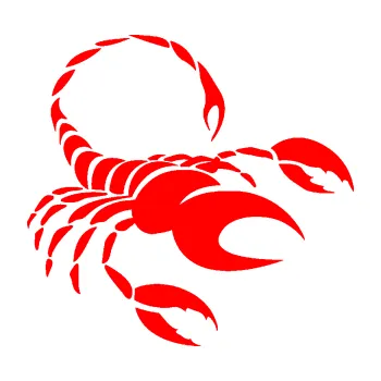 Samolepící dekorace SAMOLEPKA Štír zvěrokruh 002 pravá (74 - Fluorescentní červená) NA AUTO, NÁLEPKA, FÓLIE, POLEP, TUNING, VLASTNÍ TEXT, TISK, AUTOSAMOLEPKY.cz, POLEPY, OBRÁZEK, LOGO, SAMOLEPKY