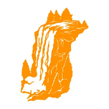 Samolepící dekorace Vodopád levá krajina (06 - oranžová) SAMOLEPKA NA AUTO, NÁLEPKA, FÓLIE, POLEP, TUNING, VLASTNÍ TEXT, TISK, AUTOSAMOLEPKY.cz, POLEPY, OBRÁZEK, LOGO, 3D STICKERS