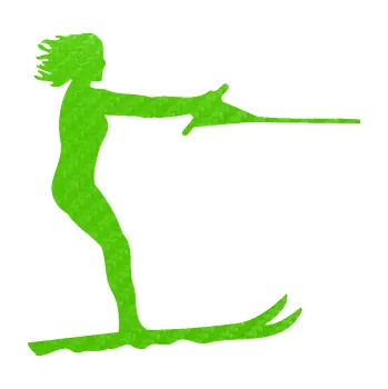 Polep vozidla SAMOLEPKA Vodní lyže 002 pravá (58 - 3D karbon zelený kawasaki) NA AUTO, NÁLEPKA, FÓLIE, POLEP, TUNING, VLASTNÍ TEXT, TISK, AUTOSAMOLEPKY.cz, POLEPY, OBRÁZEK, LOGO, SAMOLEPKY