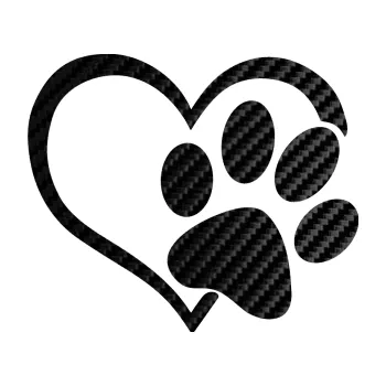 samolepka Tlapka love pravá (50 - 3D karbon černý) SAMOLEPKA NA AUTO, NÁLEPKA, FÓLIE, POLEP, TUNING, VLASTNÍ TEXT, TISK, AUTOSAMOLEPKY.cz, POLEPY, OBRÁZEK, LOGO, 3D STICKERS