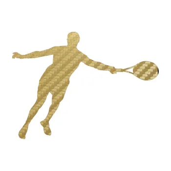 Polep vozidla SAMOLEPKA Tenista 009 pravá (59 - 3D karbon zlatý) NA AUTO, NÁLEPKA, FÓLIE, POLEP, TUNING, VLASTNÍ TEXT, TISK, AUTOSAMOLEPKY.cz, POLEPY, OBRÁZEK, LOGO, SAMOLEPKY