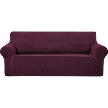 Napínací potah Univerzální napínací potah na pohovku - Tmavě červený Fleece, XL