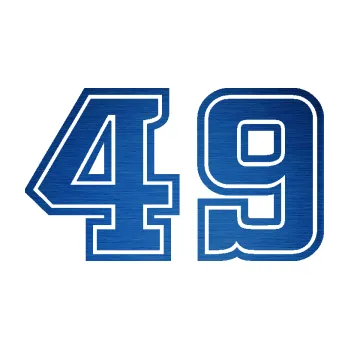 Polep vozidla Startovní číslo 49 typ 5 (65 - škrábaný kov modrý) SAMOLEPKA NA AUTO, NÁLEPKA, FÓLIE, POLEP, TUNING, VLASTNÍ TEXT, TISK, AUTOSAMOLEPKY.cz, POLEPY, OBRÁZEK, LOGO, 3D STICKERS