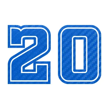 Polep vozidla Startovní číslo 20 typ 5 (57 - 3D karbon modrý) SAMOLEPKA NA AUTO, NÁLEPKA, FÓLIE, POLEP, TUNING, VLASTNÍ TEXT, TISK, AUTOSAMOLEPKY.cz, POLEPY, OBRÁZEK, LOGO, 3D STICKERS