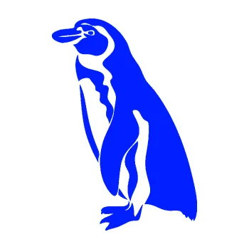 Samolepící dekorace Tučňák 001 levá (19 - modrá dynamic) SAMOLEPKA NA AUTO, NÁLEPKA, FÓLIE, POLEP, TUNING, VLASTNÍ TEXT, TISK, AUTOSAMOLEPKY.cz, POLEPY, OBRÁZEK, LOGO, 3D STICKERS