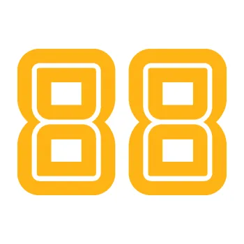 Polep vozidla Startovní číslo 88 typ 7 (21 - světle oranžová) SAMOLEPKA NA AUTO, NÁLEPKA, FÓLIE, POLEP, TUNING, VLASTNÍ TEXT, TISK, AUTOSAMOLEPKY.cz, POLEPY, OBRÁZEK, LOGO, 3D STICKERS