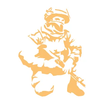 Samolepící dekorace SAMOLEPKA Voják 008 pravá (08 - béžová) NA AUTO, NÁLEPKA, FÓLIE, POLEP, TUNING, VLASTNÍ TEXT, TISK, AUTOSAMOLEPKY.cz, POLEPY, OBRÁZEK, LOGO, SAMOLEPKY