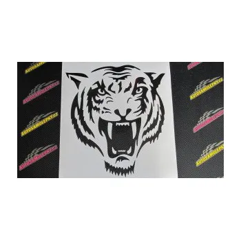 Polep vozidla SAMOLEPKA Tygr 005 pravá hlava (10 - červená) NA AUTO, NÁLEPKA, FÓLIE, POLEP, TUNING, VLASTNÍ TEXT, TISK, AUTOSAMOLEPKY.cz, POLEPY, OBRÁZEK, LOGO, SAMOLEPKY