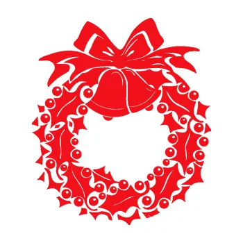 Samolepící dekorace SAMOLEPKA Vánoční věnec (10 - červená) NA AUTO, NÁLEPKA, FÓLIE, POLEP, TUNING, VLASTNÍ TEXT, TISK, AUTOSAMOLEPKY.cz, POLEPY, OBRÁZEK, LOGO, SAMOLEPKY