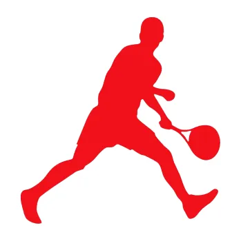 Polep vozidla SAMOLEPKA Tenista 002 pravá (10 - červená) NA AUTO, NÁLEPKA, FÓLIE, POLEP, TUNING, VLASTNÍ TEXT, TISK, AUTOSAMOLEPKY.cz, POLEPY, OBRÁZEK, LOGO, SAMOLEPKY