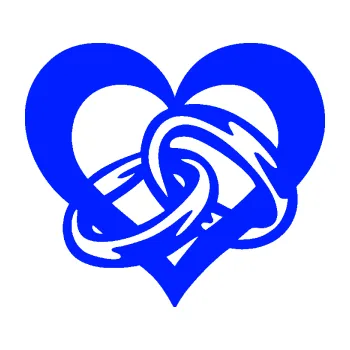 Samolepící dekorace Snubní prstýnky v srdíčku levá (19 - modrá dynamic) SAMOLEPKA NA AUTO, NÁLEPKA, FÓLIE, POLEP, TUNING, VLASTNÍ TEXT, TISK, AUTOSAMOLEPKY.cz, POLEPY, OBRÁZEK, LOGO, 3D STICKERS