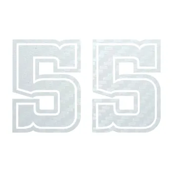 Polep vozidla SAMOLEPKA Startovní číslo 55 typ 5 (51 - 3D karbon bílý) NA AUTO, NÁLEPKA, FÓLIE, POLEP, TUNING, VLASTNÍ TEXT, TISK, AUTOSAMOLEPKY.cz, POLEPY, OBRÁZEK, LOGO, SAMOLEPKY