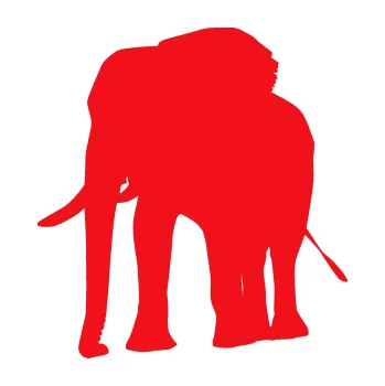 Samolepící dekorace SAMOLEPKA Slon 009 levá (10 - červená) NA AUTO, NÁLEPKA, FÓLIE, POLEP, TUNING, VLASTNÍ TEXT, TISK, AUTOSAMOLEPKY.cz, POLEPY, OBRÁZEK, LOGO, SAMOLEPKY