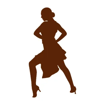 Samolepicí dekorace na vozidlo Tanec 016 levá latinsko americká tanečnice (15 - hnědá) SAMOLEPKA NA AUTO, NÁLEPKA, FÓLIE, POLEP, TUNING, VLASTNÍ TEXT, TISK, AUTOSAMOLEPKY.cz, POLEPY, OBRÁZEK, LOGO, 3D STICKERS